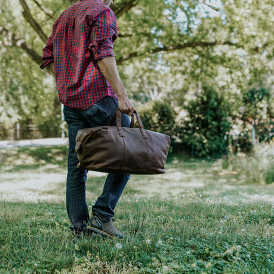 Modern Leather Weekend Bag | Vintage Oak